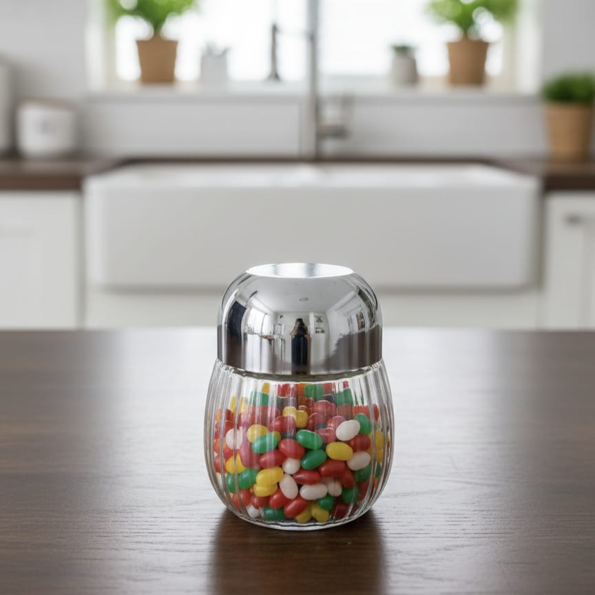 Gold Plastic Jar by Happy Crown – Multi-Purpose Storage Container