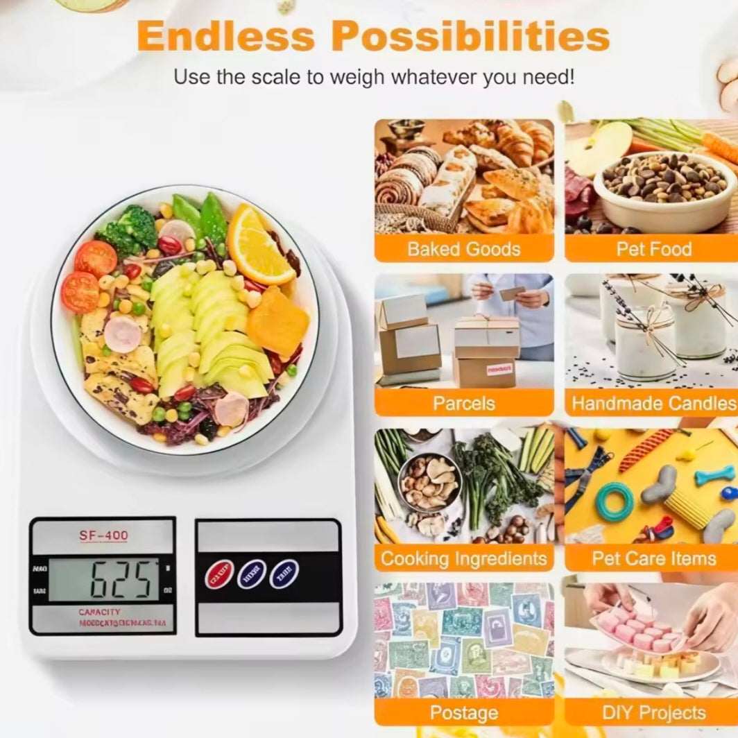 Digital Kitchen Scale 22lb/10kg Capacity, Stainless Steel

Food Scale with oz/g Units | Replaceable Battery Power |