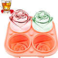 3D Rose Ice Molds, Flower Shape Ice, Silicone Rubber Fun Ice Ball Molds Maker for Juice Whiskey Chilling Cocktails, Ice Cube Trays