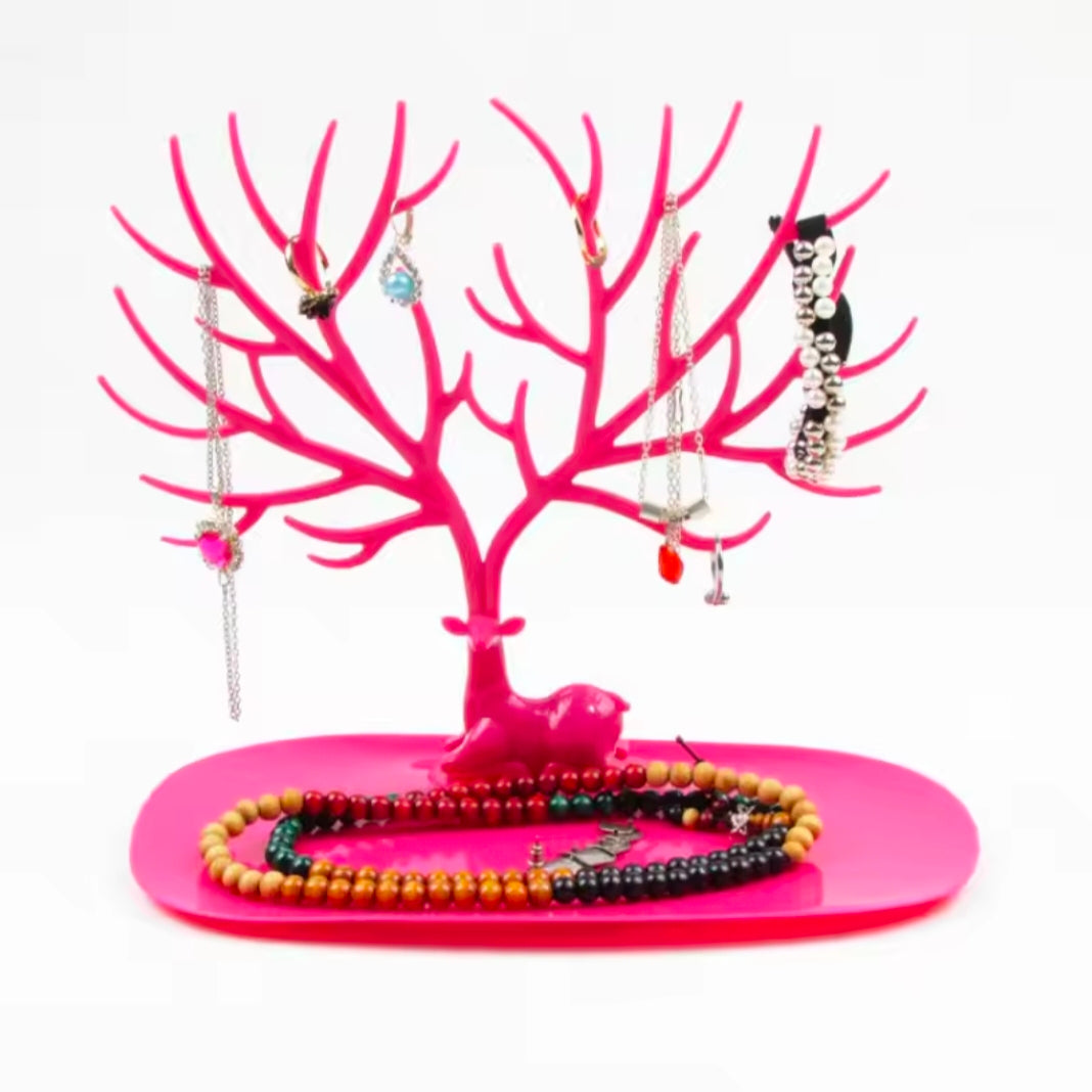 Jewelry Display Stand Tray Tree Storage Racks Earrings Necklaces Rings Jewelry Boxes Case Desktop Organizer Holder Make Up Decor