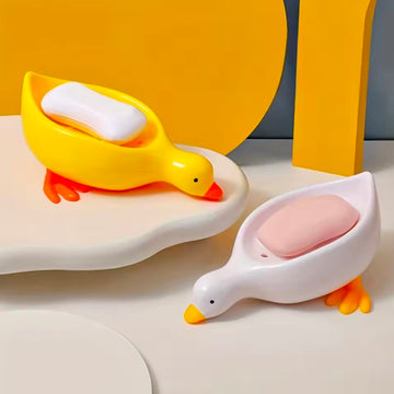 Duck Shape Soap Box Cartoon Soap Dish Drainable Storage Holder Soap Container Storage Dish Household Bathroom Accessories