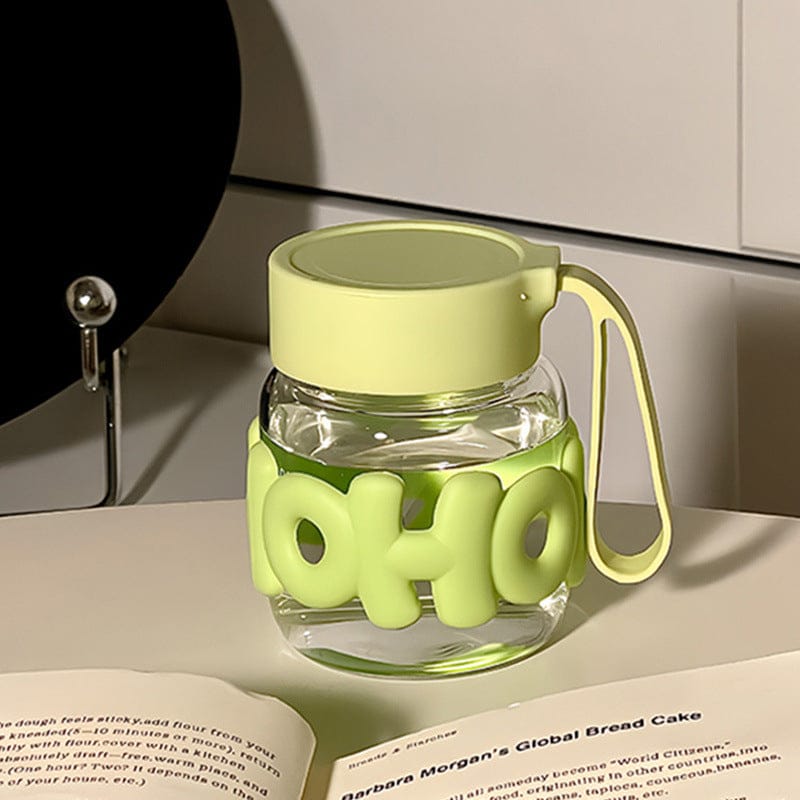 Cute Glass Bottle With Silicone Grip