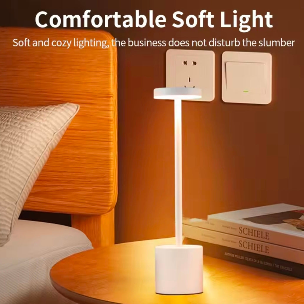 Classic Table Lamp USB Rechargeable Night Light Stepless Dimming Touch Desk Lamp 3 Colors Bedside Lamp Bar Hotel Decoration