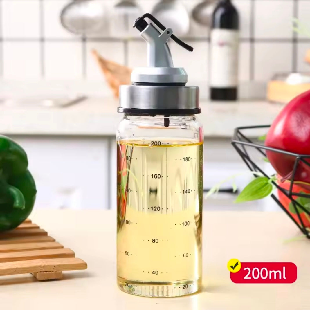 Glass Oil Bottle Oil Bottle Dispenser High Borosilicate Glass Sauce Bottle Jar Vinegar Pot Leak-Proof Seasoning Kitchen Gadgets