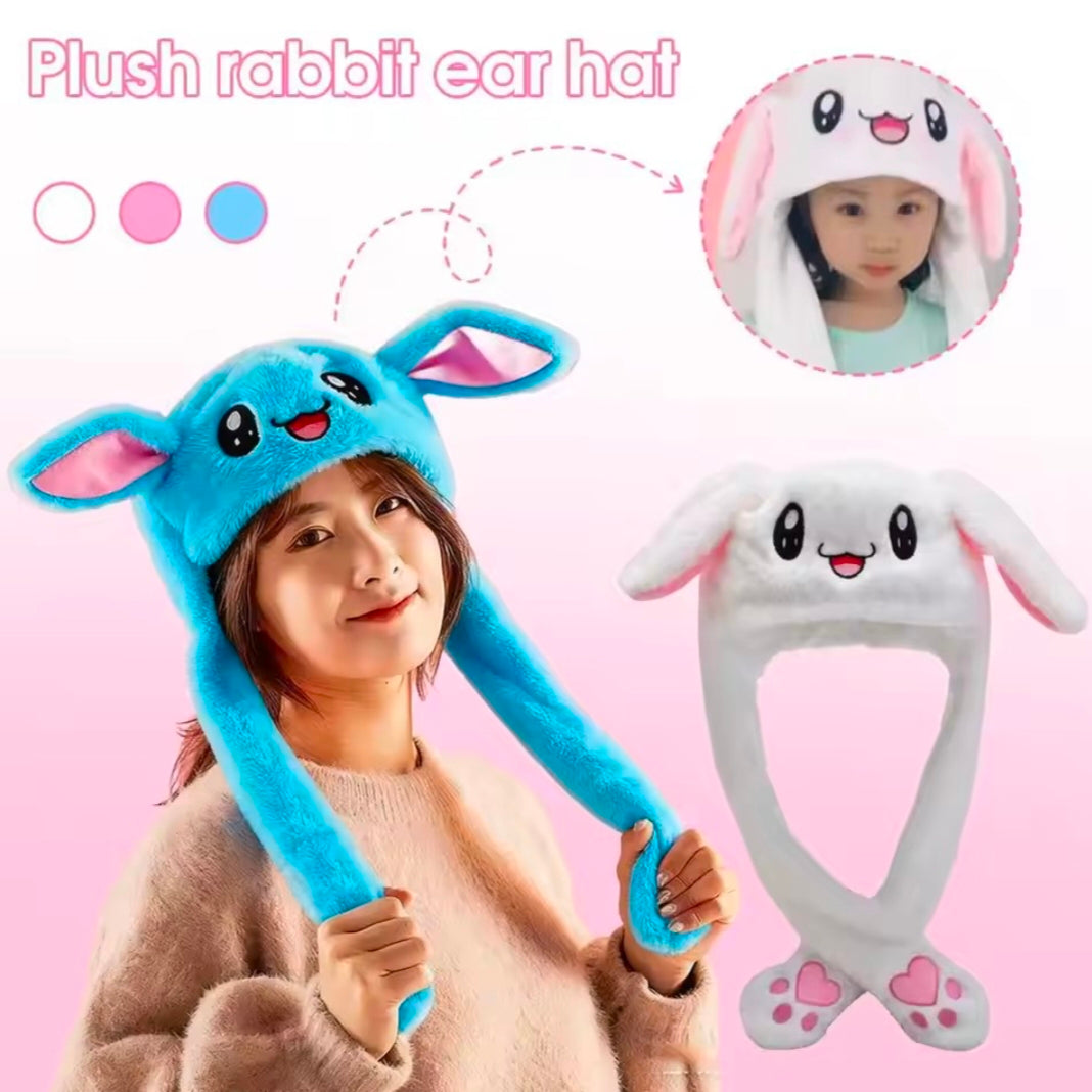 Cute Caps Plush Embroidery Women Hat Gift For Kids Children Girls Boy Wrap Warm Dancing Rabbit Ear Hat