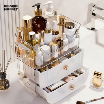 High-End Rotating Makeup Organizer With Mirror All-in One Desktop Storage for Brushes Lipsticks Eyeshadows