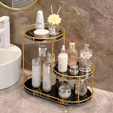 Luxury Iron Art Uv Board Cosmetics Storage Rack Makeup Organizer Dressing Table Shelf Bathroom Iron Bird Cage Hodler