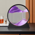 7-inch Circular Glass Deep-sea Sand Landscape Painting Decoration 3D Hourglass Flowing Sand Art Painting Office Home Decoration