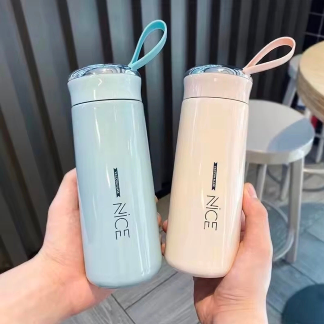 400ML Portable Double Walled Glass Water Bottle Travel Office Home Student Creative Water Cup Coffee Juice Milk Cup Water Bottle