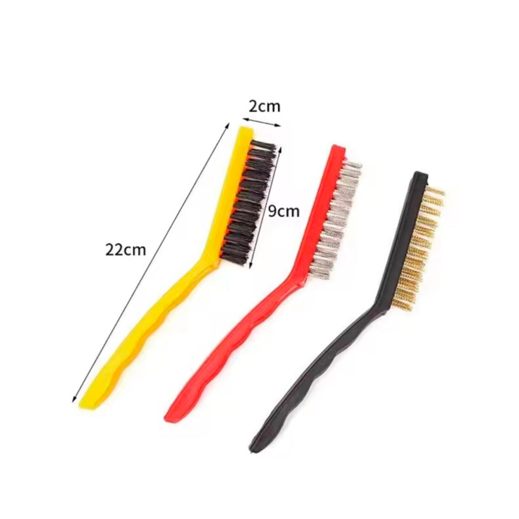 3Pcs Stainless Steel Bruh Brass Cleaning Brush Polishing Rust Remove Metal Wire Burring Cleaning Tool Family