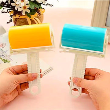 Blue Portable Washable Dust Filter Drum Roll Portable Tools Sticky Hair Removal Device Cleaning Brush