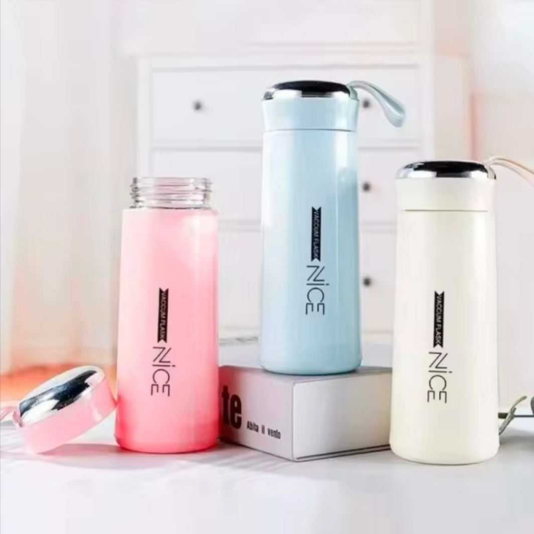 400ML Portable Double Walled Glass Water Bottle Travel Office Home Student Creative Water Cup Coffee Juice Milk Cup Water Bottle