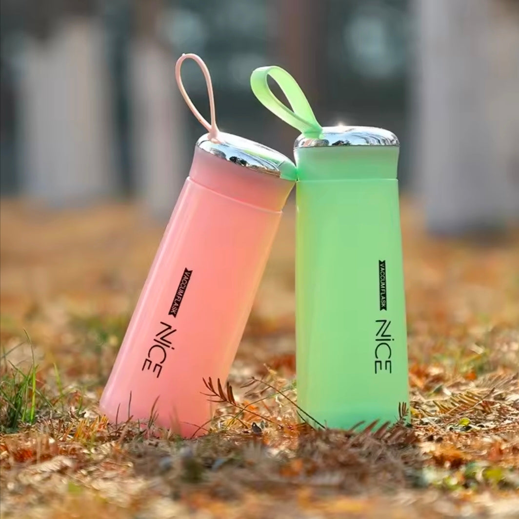 400ML Portable Double Walled Glass Water Bottle Travel Office Home Student Creative Water Cup Coffee Juice Milk Cup Water Bottle