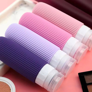 90MI/Set Silicone Travel Multicolour Cosmetic Bottles Empty Container Leakproof Refillable Bottle for Shampoo Conditioner Lotion