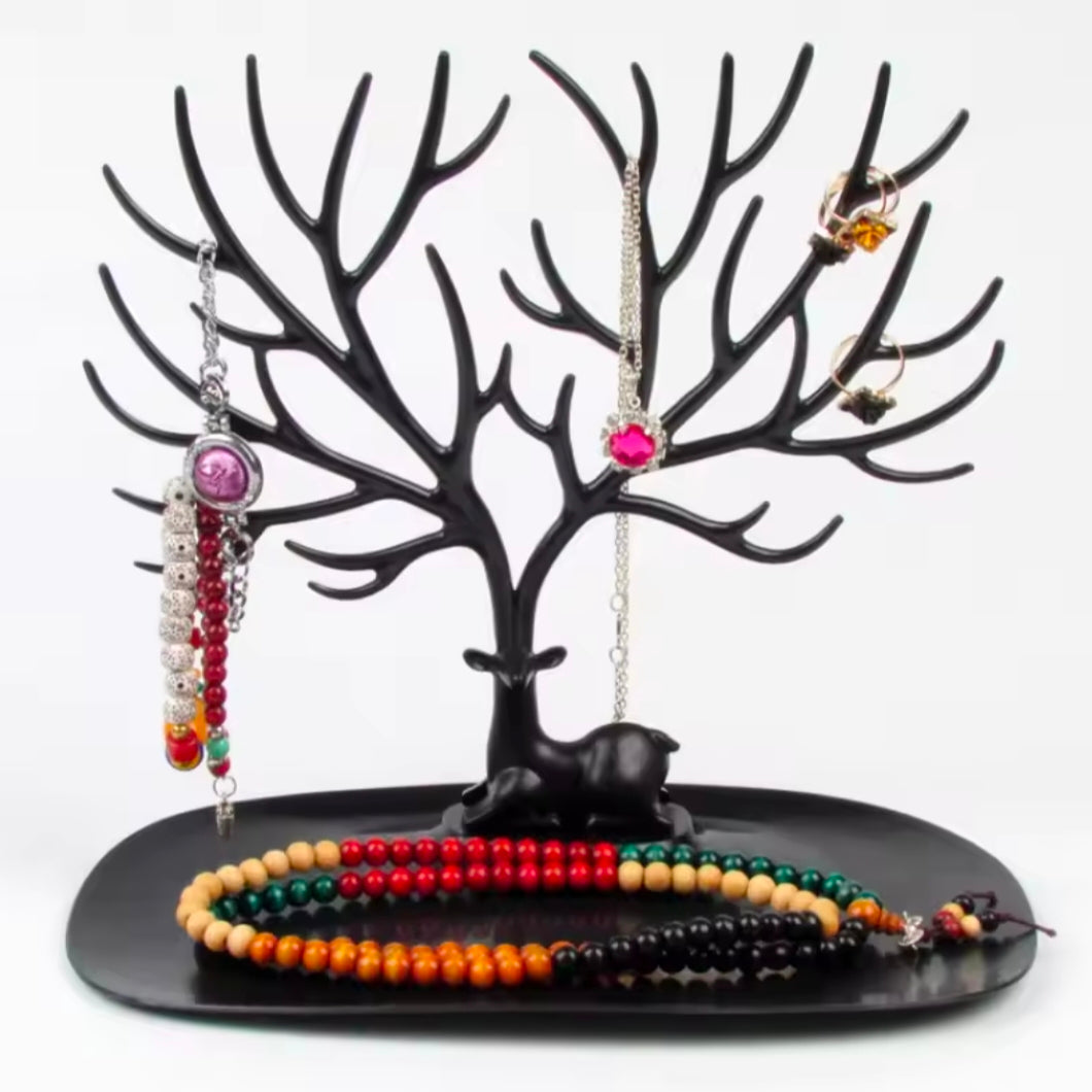 Jewelry Display Stand Tray Tree Storage Racks Earrings Necklaces Rings Jewelry Boxes Case Desktop Organizer Holder Make Up Decor