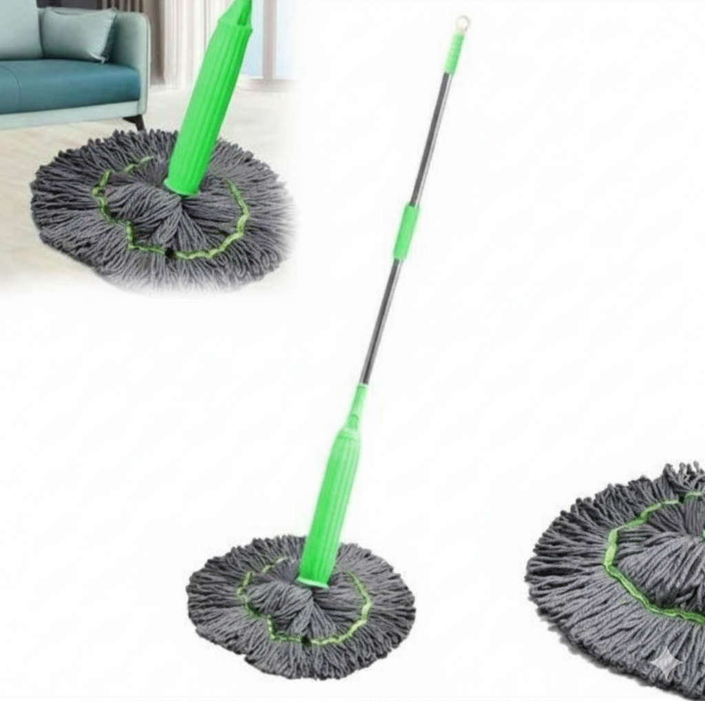 Dehydrated Mop 2- in- 1 Self- twist 360 Degree Rotation Ultrafine Microfiber Heads Water   Mop Stain - Removing Upright Storage Mop