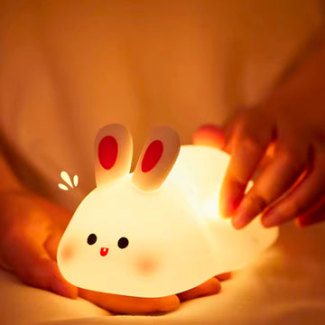 Cute Bunny Cartoon Night Light -Usb Rechargeable Touch Dimming Children's Bedside Sleep Gift