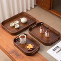 Multipurpose Round Rectangular Bamboo Wooden Serving Tray Household Tea Coffee Trays Kitchen Storage Tray for Breakfast Food