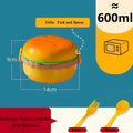 Cute Double-layer Hamburger Lunch Box Food-grade for Students and Children Microwaveable Bento Box