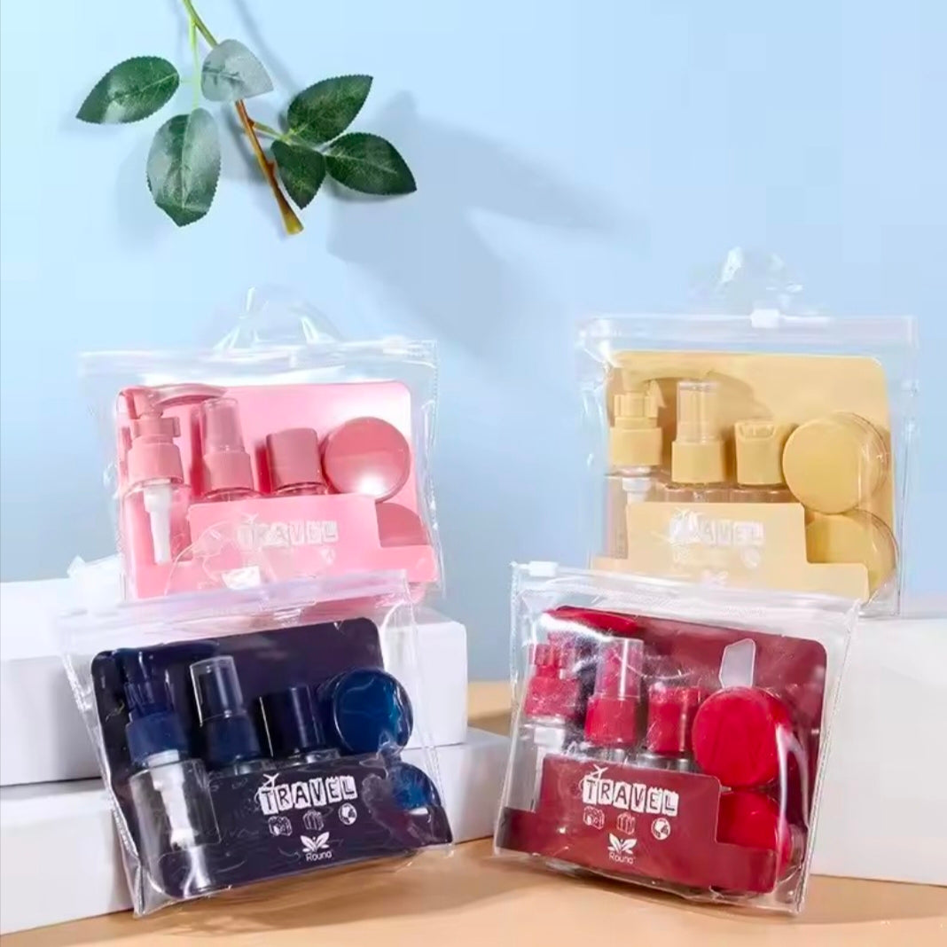 Travel Bottle Kit Leak Proof Portable Toiletry Containers Set Clear Travel Size Cosmetic Containers for Lotion Shampoo Cream So