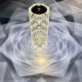 Crystal Diamond Table Lamp Rechargeable Acrylic Bedroom Bedside Ambiance Lamp Rose Decorative Lamp Touch Creative Night Lights