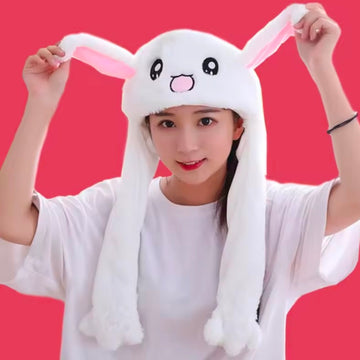 Cute Caps Plush Embroidery Women Hat Gift For Kids Children Girls Boy Wrap Warm Dancing Rabbit Ear Hat