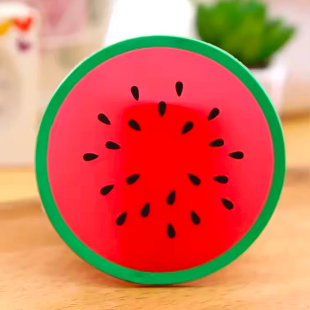 Creative Fruit Soft Rubber Round Coasters Pvc Non-slip Heat Insulation Coaster Anti-scald Table Mat Cup Mats Kitchen Things