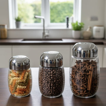 Gold Plastic Jar by Happy Crown – Multi-Purpose Storage Container