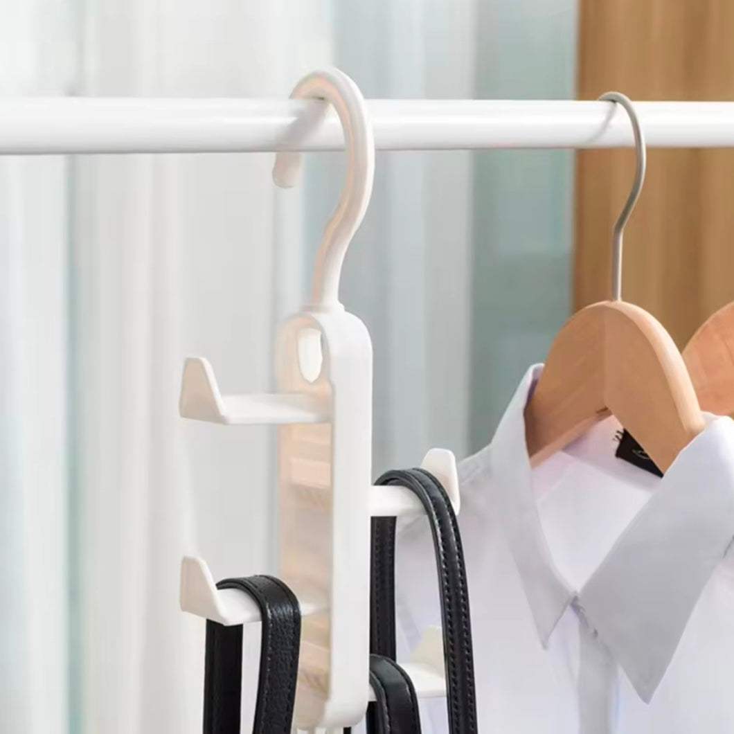 Storage artifact wardrobe storage multifunctional clothes hanger with no trace hanging bag rack, hat door, no punching hanging h