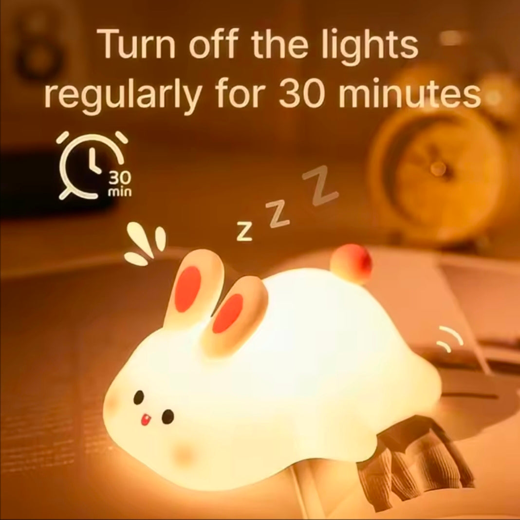Cute Bunny Cartoon Night Light -Usb Rechargeable Touch Dimming Children's Bedside Sleep Gift