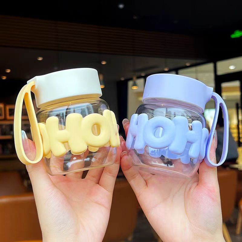 Cute Glass Bottle With Silicone Grip