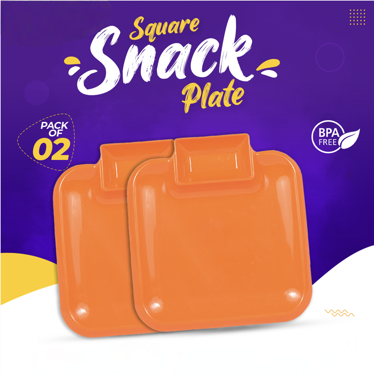 Square Snack Plate (Pack of 2)