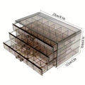 72/120 Grids Jewelry Organizer Display Acrylic Cosmetic Storage Box 3 Layers Organizer Holder Nail Ring Earring Drawer Container