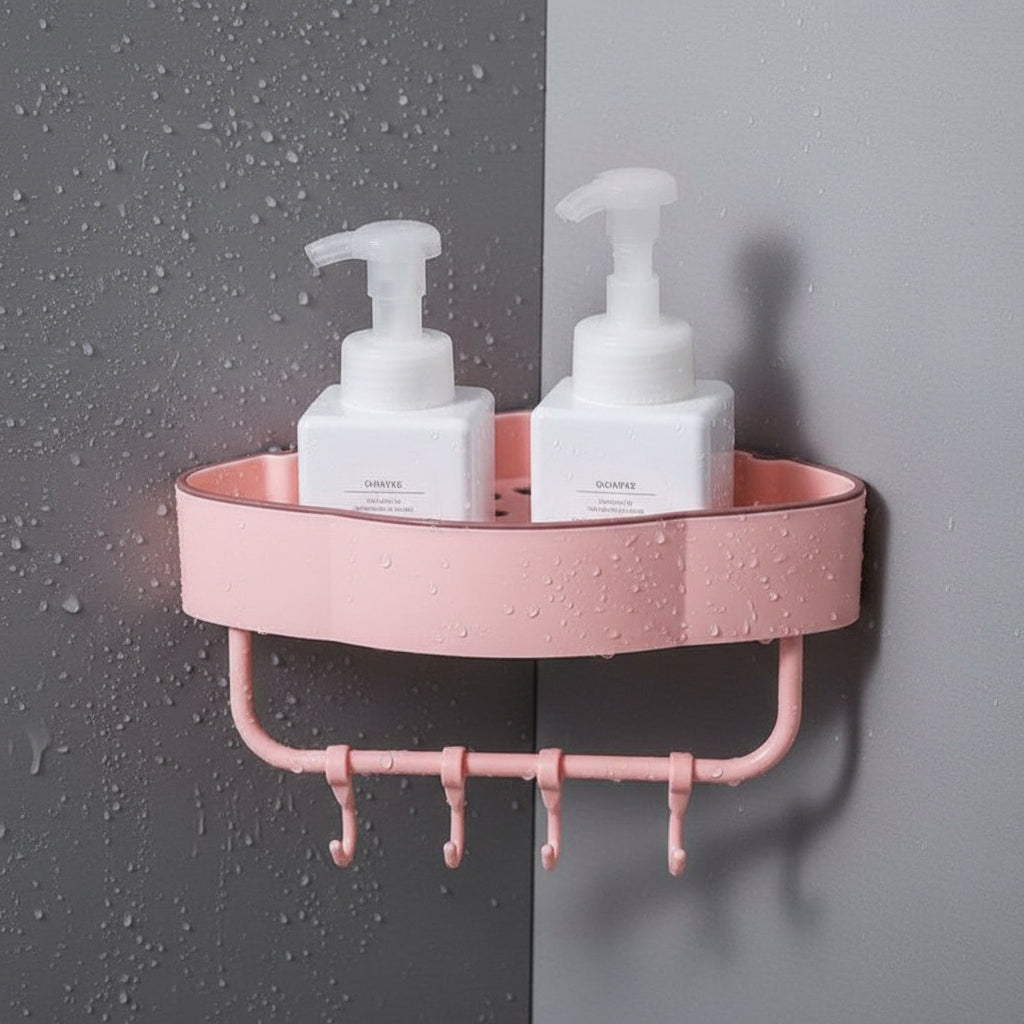 Bathroom Corner Shelf Without Drilling Origanizer Toilet Shampoo Gal Storage Basket Decoratioe Shower Rack Holder Accessories