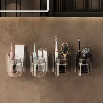 Toothbrush Holder With Mounted Toothbrush Rack bathroom Organizer Multifunctional Toothpaste Toothbrush