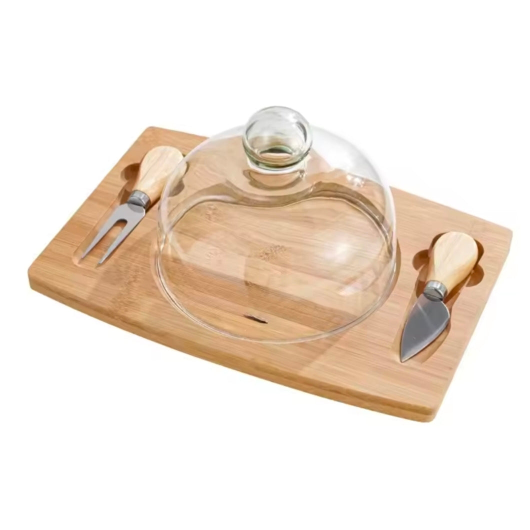 Jar Tray with Lid Cheese Storage Box Dessert Dish Box