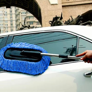 Car Wash Mop Retractable Fiber Wax Mop Car Wax Brush Cleaning Tool Car Wash Without Damaging Paint Dust Removal Fiber Duster