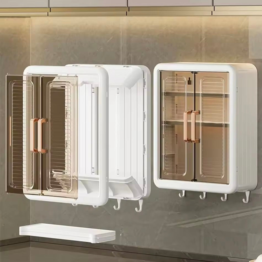 Seasoning Organizer Rack Multifunctional Spice Storage Holder No Punch Condiment Storage Cabinet with Hooks for Kitchen Bathroom