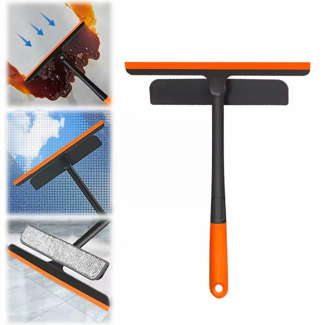 Multifunctional 3 In 1 Glass Window Screen Cleaning Brush Silicone Squeegee Wiper Bathroom Kitchen Home Mirror Washing Tools