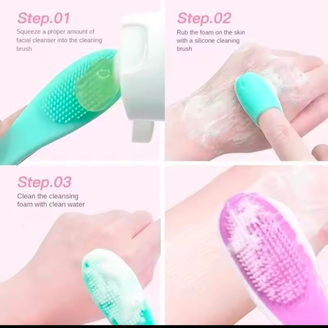 facial Scrub Massage Pad Nose Blackhead Exfoliating Pimples Removal Finger Brush Silicone Mini Face Pore Wash Brush