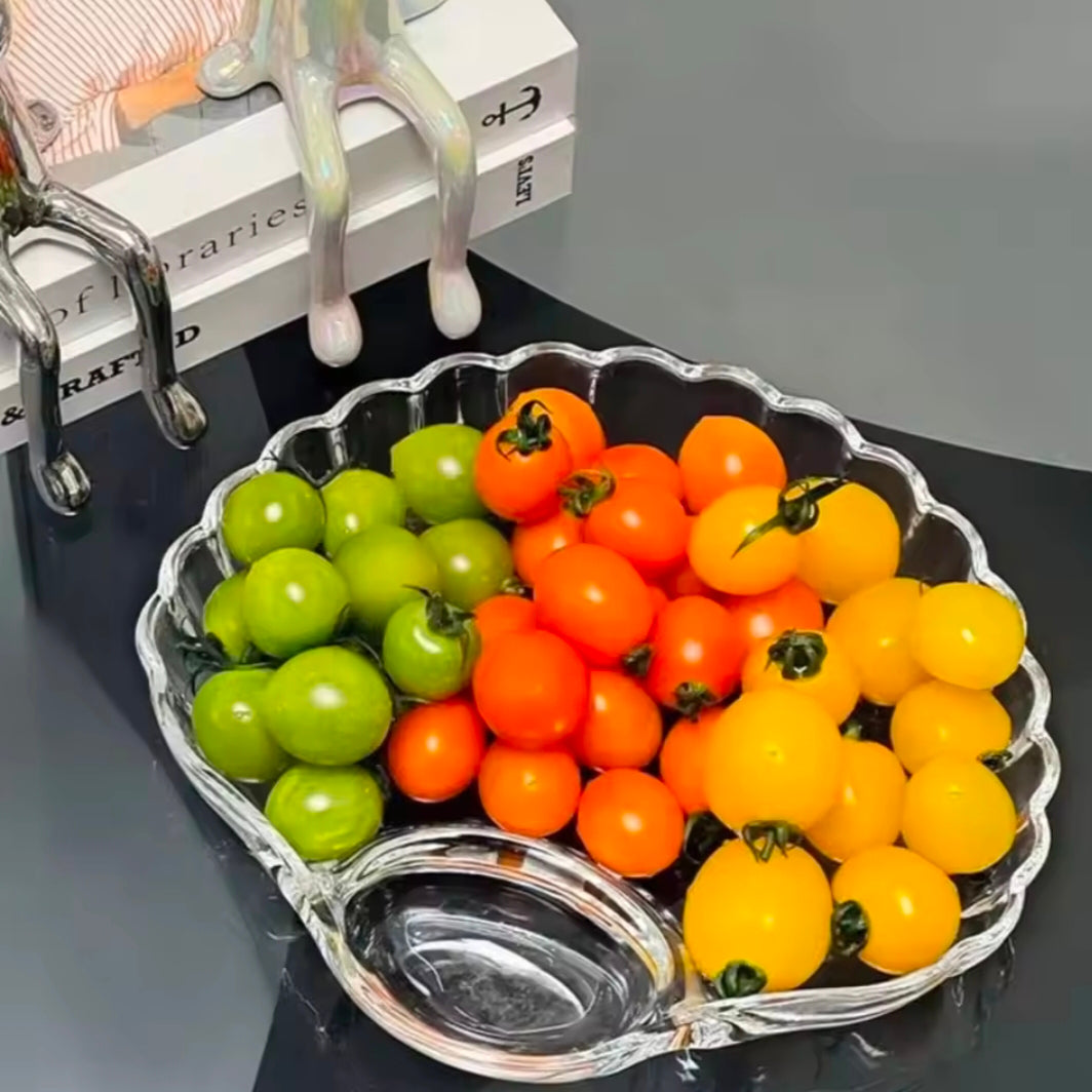 Shell Dish Transparent Dumpling Plate with Vinegar Discs Sushi Breakfast Dried Fruit Snack Shell Spitting Dish Fruit Plate