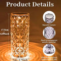 Crystal Diamond Table Lamp Rechargeable Acrylic Bedroom Bedside Ambiance Lamp Rose Decorative Lamp Touch Creative Night Lights