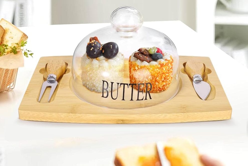 Jar Tray with Lid Cheese Storage Box Dessert Dish Box
