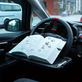 1pc Multifunctional Car Steering Wheel Tray Table Steering Wheel Storage Rack Storage Board Card Table Car mounted dining tray