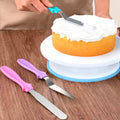 3-Piece Stainless Steel Cream and Cake Decorating Spatula Set with Plastic Handle