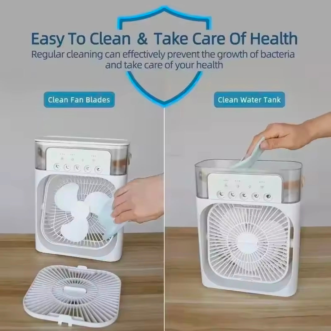 3 In 1 New Fan Alr Conditioner Household Small Air Cooler LED Night Light Portable Humidifier Air Adjustment Fan Office Home Fan