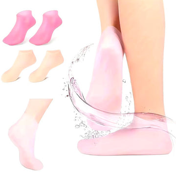 1 Pair Silicone Gel Moisturizing Foot Socks for Dry, Cracked Feet - Soothing Massage Pedicure Care Tool
