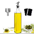 Transparent Glass Olive Oil Bottle Leakproof Kitchen Seasoning Soy Vinegar Square Glass Bottle Kitchen Supplies New Dropshipping