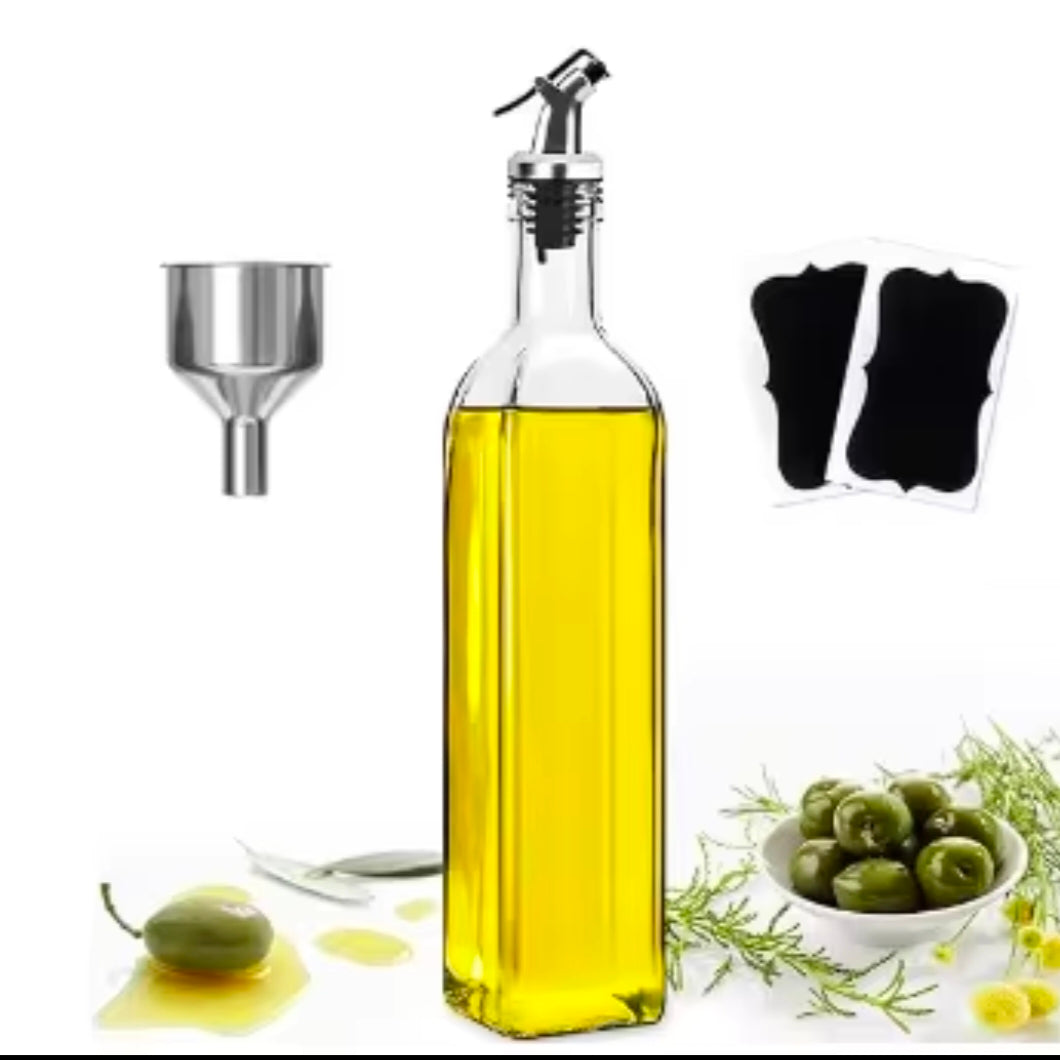 Transparent Glass Olive Oil Bottle Leakproof Kitchen Seasoning Soy Vinegar Square Glass Bottle Kitchen Supplies New Dropshipping