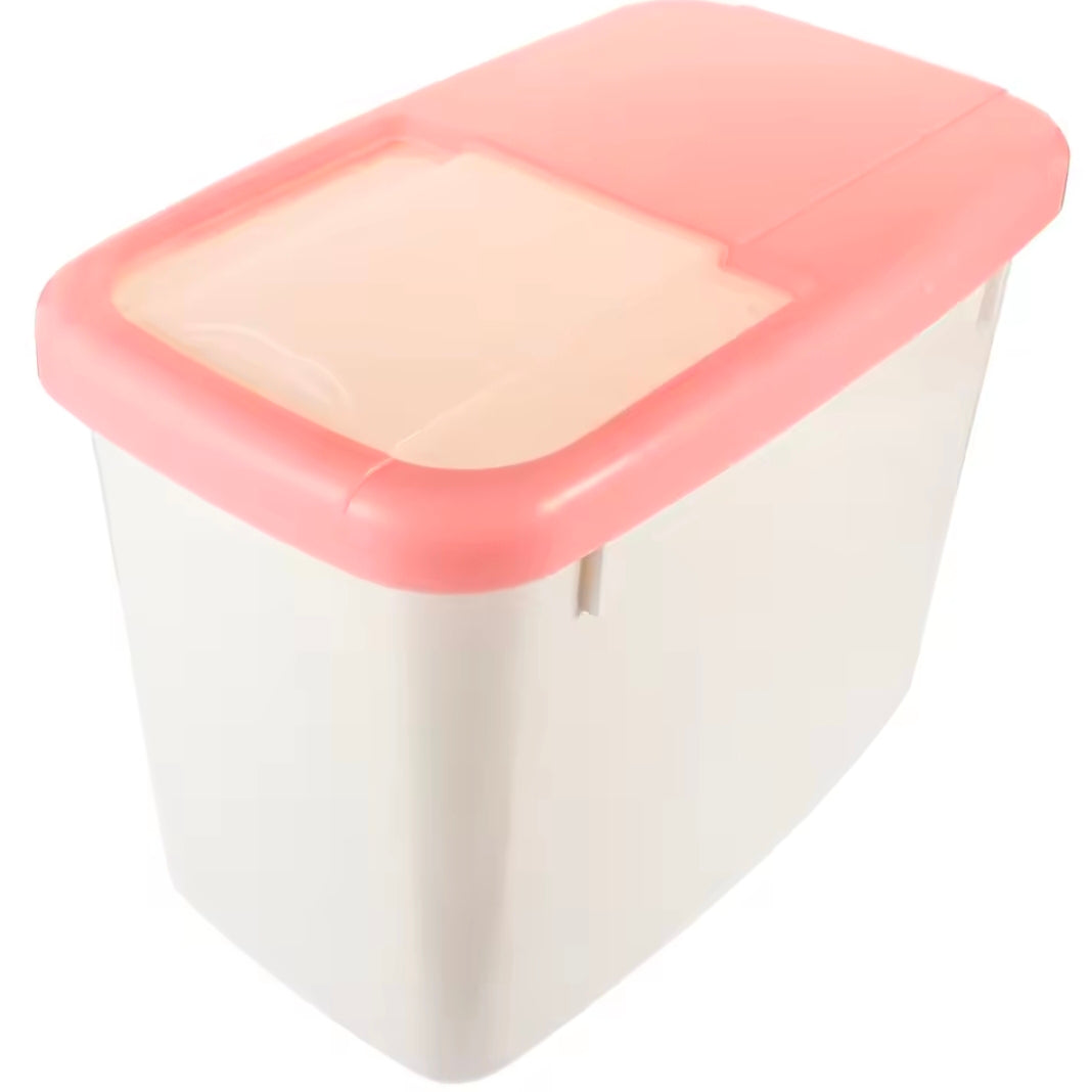 10kg Sealed Rice Storage Box Thickened Plastic Grain Bucket Moisture-Proof Insect-Proof Food Safe Container Pink